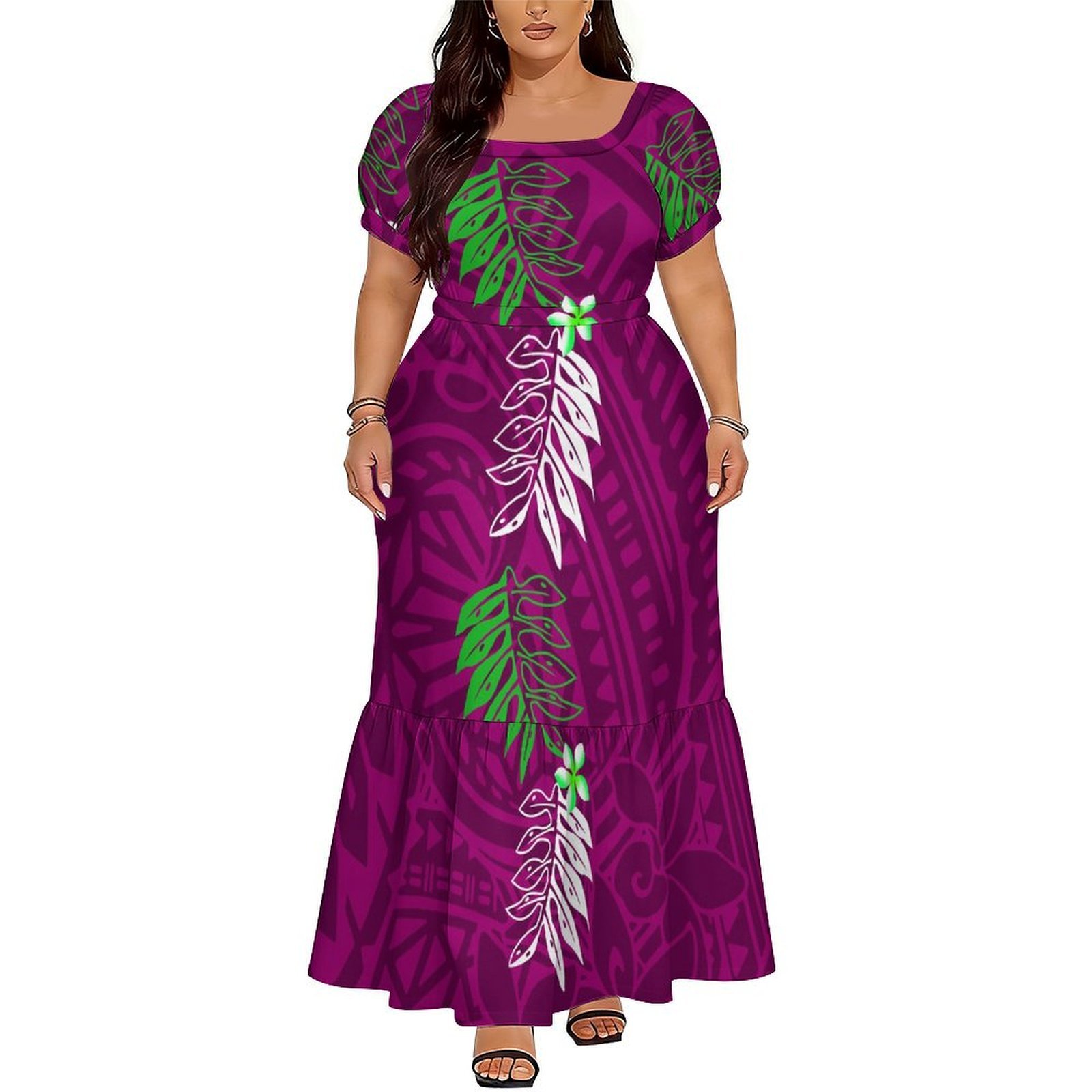 Ethnic Gown - ชุดเดรสยาวสไตล์โพลินีเซียน ซามัว ตองกา ฟิจิ เสื้อผ้าประจำชาติที่มีเอกลักษณ์เฉพาะตัว ชุดเดรสเอวสูง