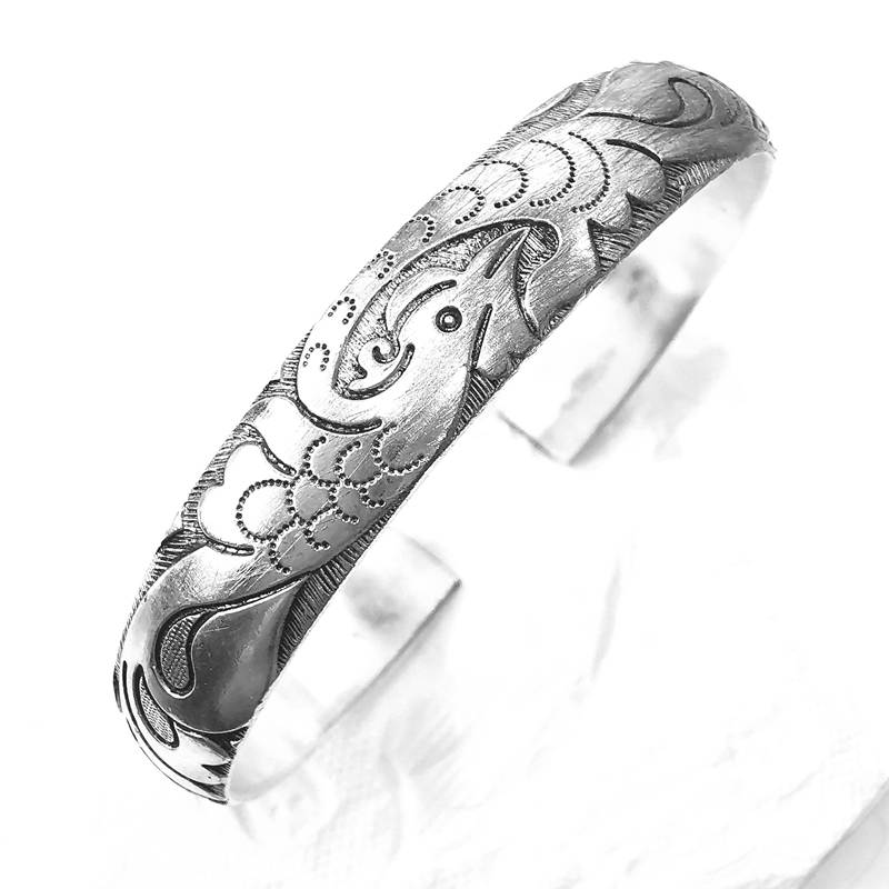 Ethnic Fashion Com - กำไลข้อมือทิเบต ลายเฟนซี โทเท็ม แบบเปิด กำไลข้อมือเครื่องรางชาติพันธุ์เมี่ยว รุ่น