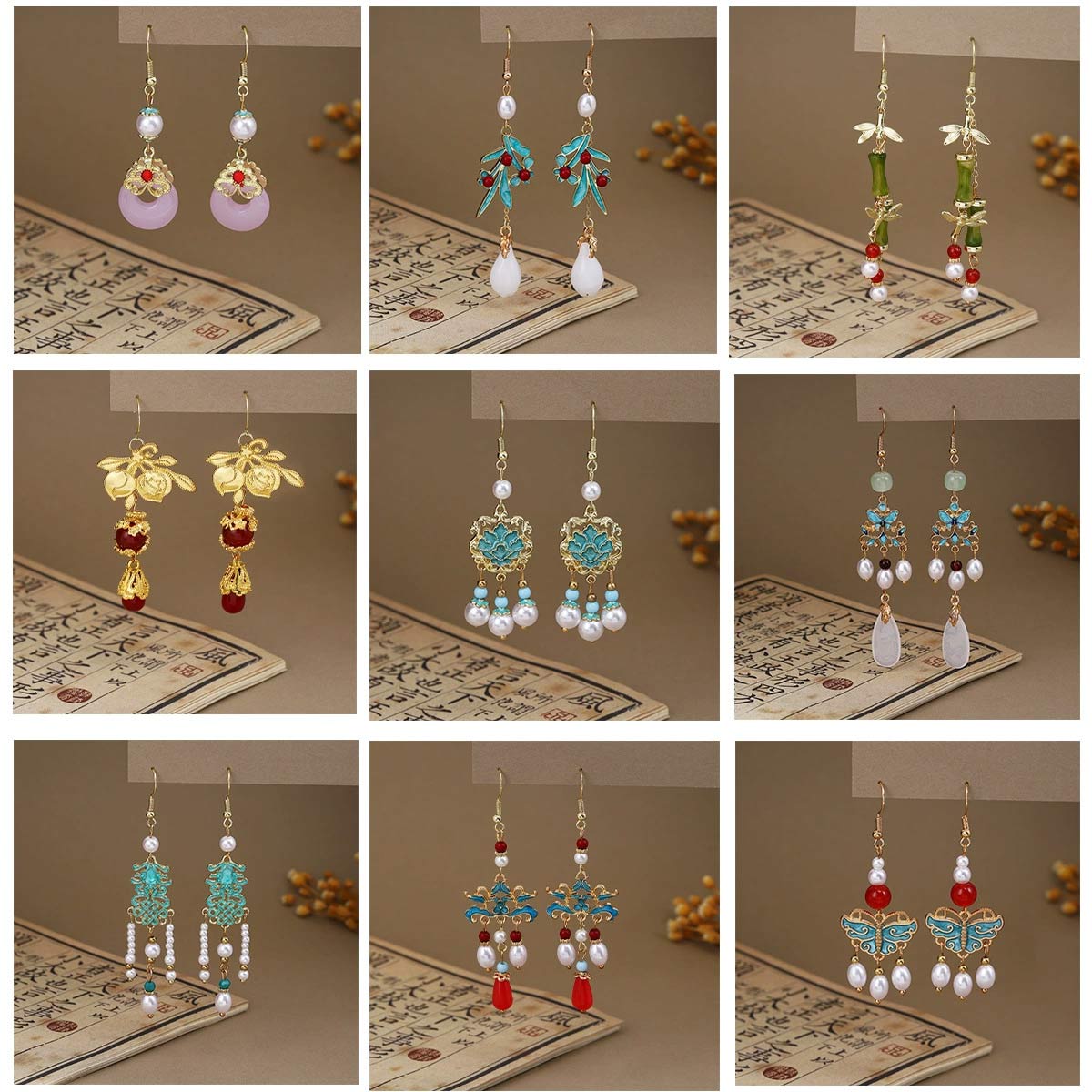 6 คู่ใหม่แฟชั่นผู้หญิงต่างหูดอ - Ethnic Chic Fashion บทวิจารณ์และราคา