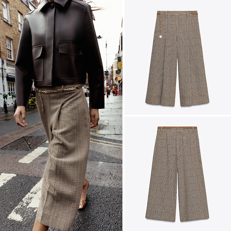 กางเกงขายาวลายสก็อตเอวสูงทรงหล - Ethnic Clothing & Online Fashion Store Khaadi Pk บทวิจารณ์และราคา