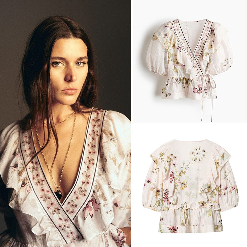 เสื้อทรงกระโปรงลายดอกคอวีสุดหร - Ethnic Wear Fashion Designer บทวิจารณ์และราคา