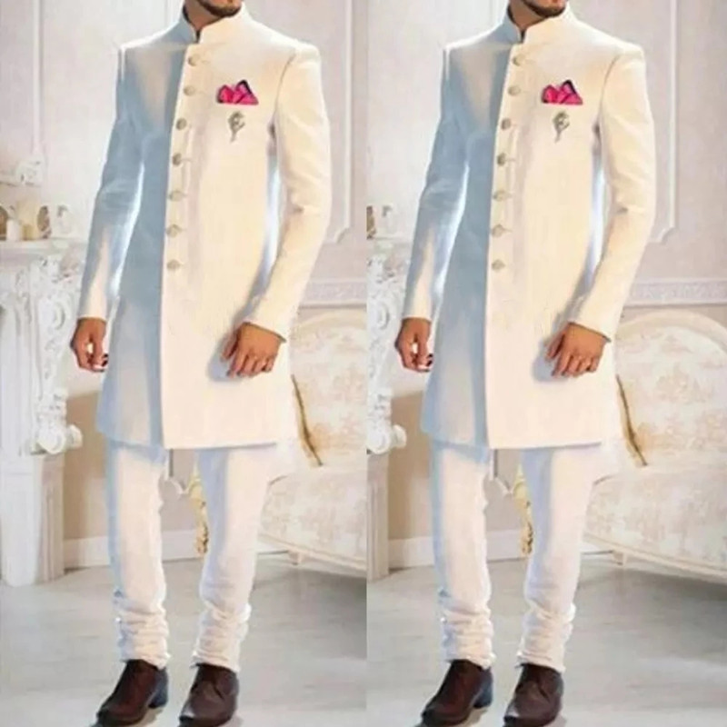 แฟชั่นสีขาวคอตั้งเดี่ยวอินเดีย - Ethnic Wear Men'S Fashion บทวิจารณ์และราคา